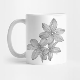 Hand drawn pencil flowers Mug